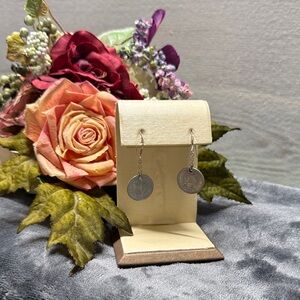 Sterling silver ear wire Honduras 20 Centavos coin earrings.